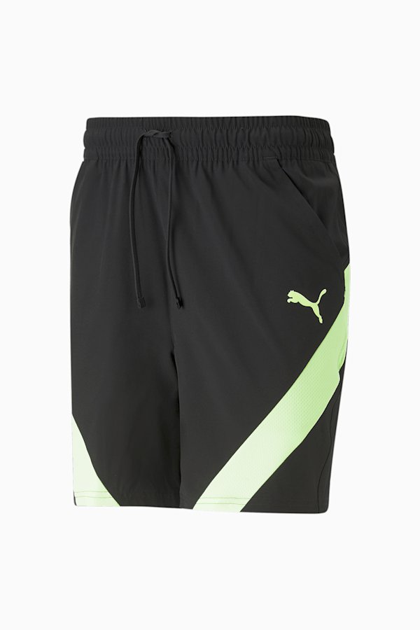 PUMA Fit 7" Stretch Woven Training Shorts Men, PUMA Black-Fizzy Lime, extralarge